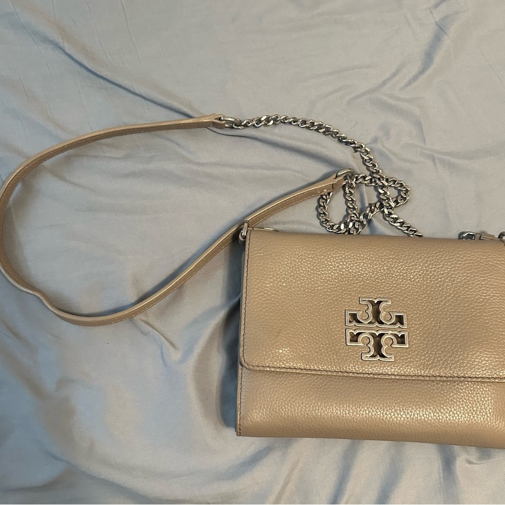 Tory Burch grey Britten Crossbody Bag